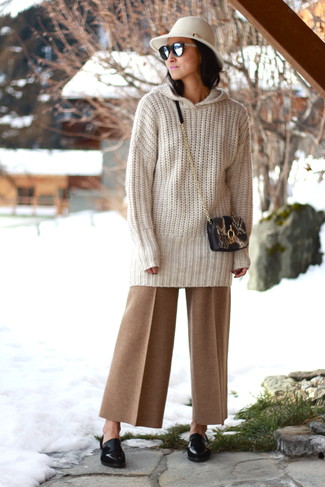 Светло-коричневые широкие брюки от Christian Dior