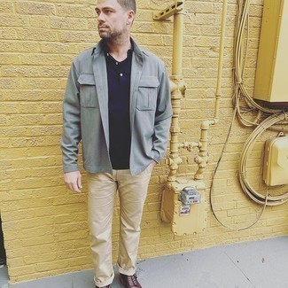 Мужская серая куртка-рубашка от Loewe
