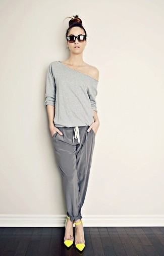 Женские серые шелковые брюки от Elie Tahari