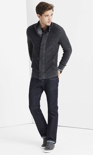 Мужской темно-серый свитер на молнии от Polo Ralph Lauren
