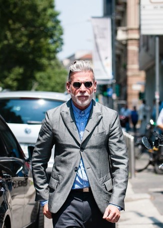 Какие классические брюки носить с серым пиджаком мужчине лето: Серый пиджак и классические брюки — обязательные вещи в строгом мужском гардеробе. Переносить изнуряющий летний зной будет гораздо легче, если на тебе такое сочетание одежды.