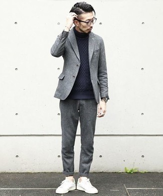 Мужской серый шерстяной пиджак от ASOS DESIGN