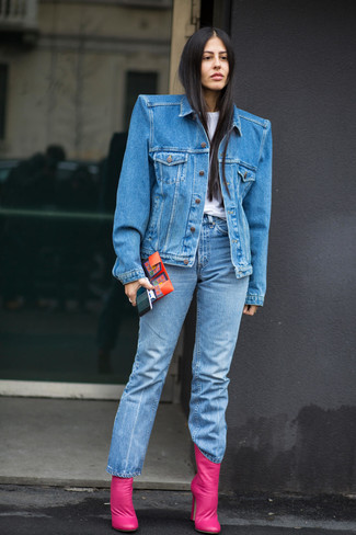 Женские голубые джинсы от Natasha Zinko
