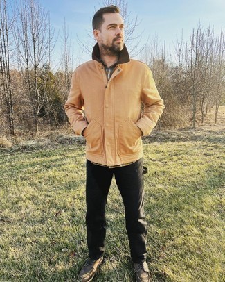 Мужская табачная куртка-рубашка от Jil Sander