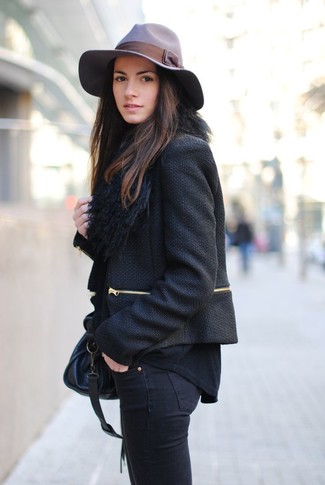 Женский черный твидовый жакет от Dolce & Gabbana