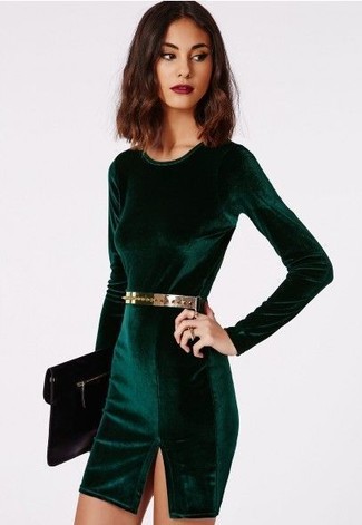 Темно-зеленое облегающее платье от Missguided