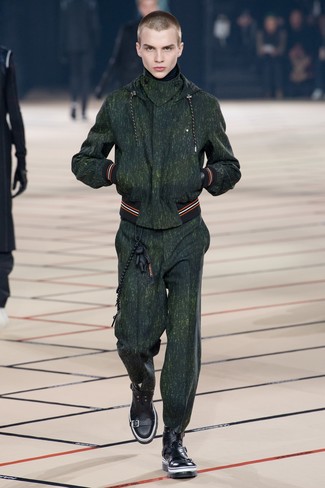 Мужской темно-зеленый спортивный костюм от Philipp Plein