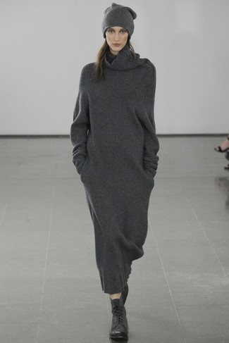 Темно-серое платье-свитер от Rachel Pally