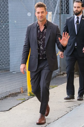 Мужская черно-белая рубашка с длинным рукавом с цветочным принтом от Billionaire