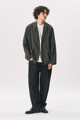 Мужской темно-серый хлопковый пиджак от Thom Browne