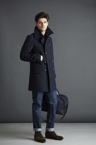 Темно-синее длинное пальто от s.Oliver