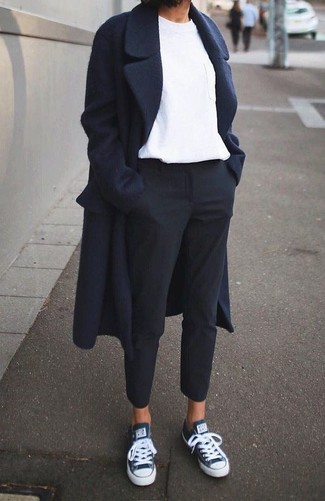 Женское темно-синее пальто от Max & Co.