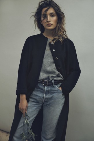 Женский серый свитер с круглым вырезом от Calvin Klein Jeans