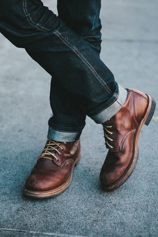 Мужские коричневые кожаные повседневные ботинки от iD! Collection