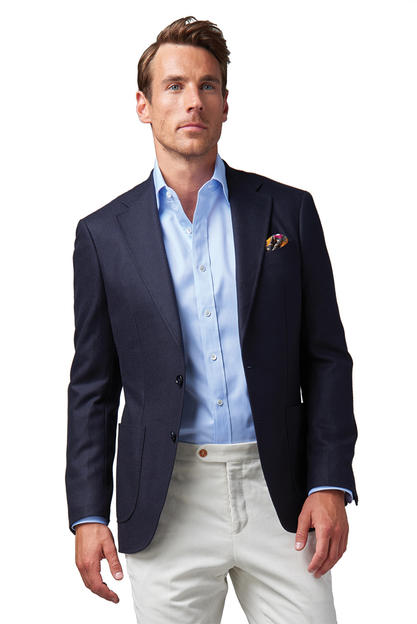 Light blue shirt 2025 with navy blazer