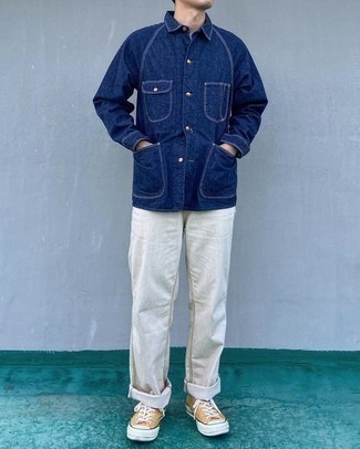 Мужские бежевые джинсы от Biaggio