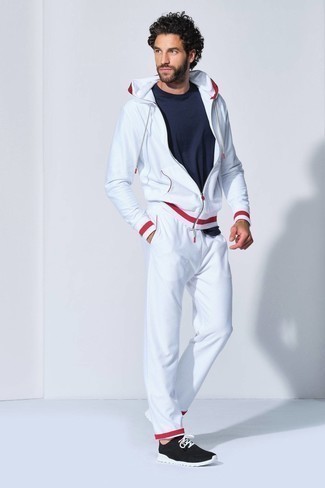 Мужской белый спортивный костюм от Plein Sport