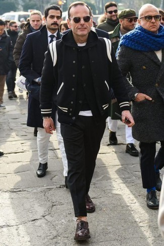 Мужская черная университетская куртка от Haculla