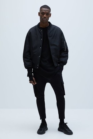 Мужская черная университетская куртка от Neil Barrett