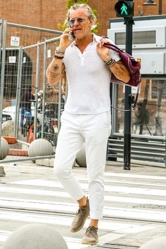 Мужская белая футболка-поло от Missoni