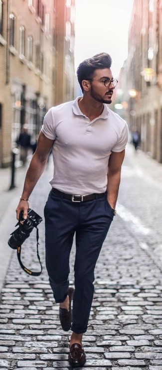 Мужская белая футболка-поло от Brunello Cucinelli