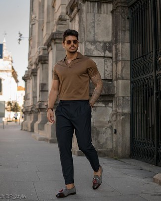 Мужская коричневая футболка-поло от Ermenegildo Zegna