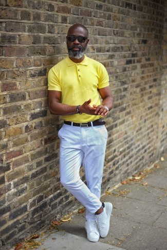 Мужская желтая футболка-поло от Corneliani