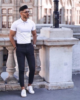 Мужская белая футболка-поло от Armani Jeans