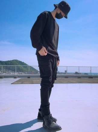 Мужская черная футболка с длинным рукавом от Frame