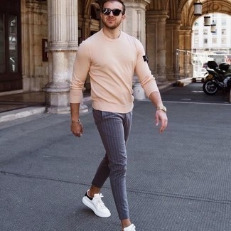 Мужская бежевая футболка с длинным рукавом от Balenciaga