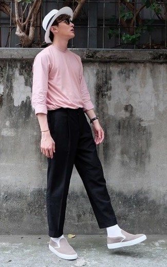 Мужская розовая футболка с длинным рукавом от 11 By Boris Bidjan Saberi