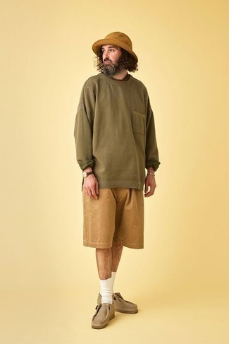 Мужская оливковая футболка с длинным рукавом от Stone Island