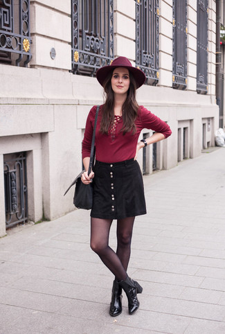 Женская темно-красная шерстяная шляпа от Laird