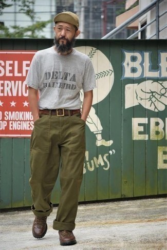 Мужская серая футболка с круглым вырезом с принтом от Everlast