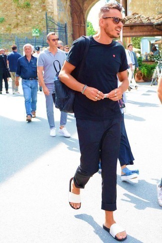 Мужские белые кожаные сандалии от Versace
