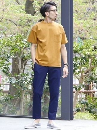 Мужская желтая футболка с круглым вырезом от Prada
