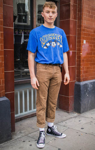 Мужская синяя футболка с круглым вырезом с принтом от Umbro