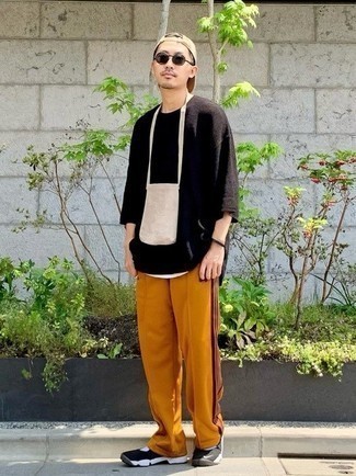 Мужская черная вязаная футболка с круглым вырезом от Mastermind Japan