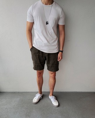 Мужская белая футболка с круглым вырезом от Ami Paris