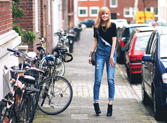 Синие джинсовые штаны-комбинезон от Wildfox Couture