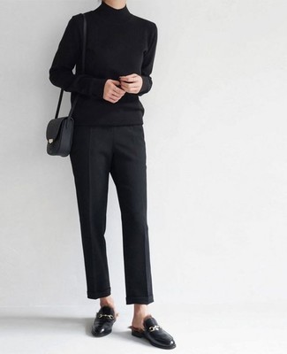 Женские черные кожаные лоферы от Officine Creative