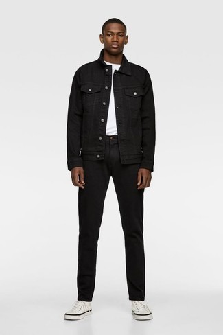 Мужская черная джинсовая куртка от Unravel Project