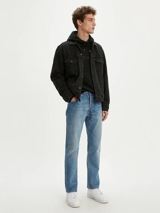 Мужская черная джинсовая куртка от Vyner Articles