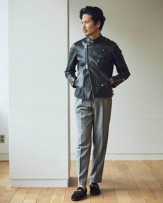 Мужские серые классические брюки от Topman