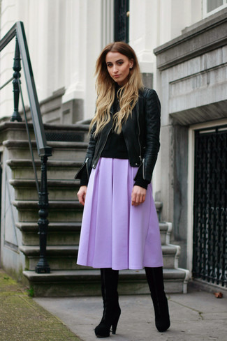Фиолетовая юбка – самые модные фасоны и с чем носить?