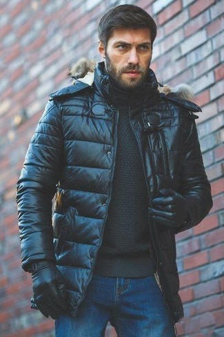 Мужская черная куртка-пуховик от Clasna