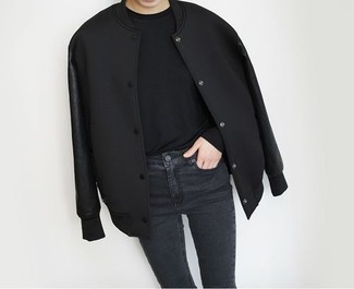 Женская черная университетская куртка от Givenchy
