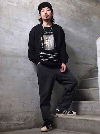 Мужская черная футболка с длинным рукавом с принтом от Philipp Plein