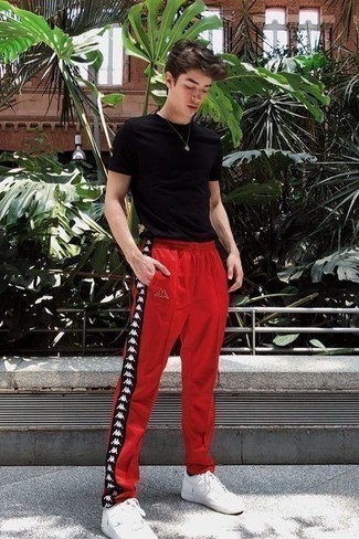 Мужские красные спортивные штаны от adidas Originals