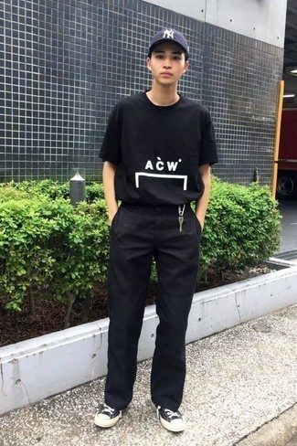 Мужская черно-белая футболка с круглым вырезом с принтом от Amiri